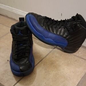 Jordan Black and Blue High-Top Sneakers